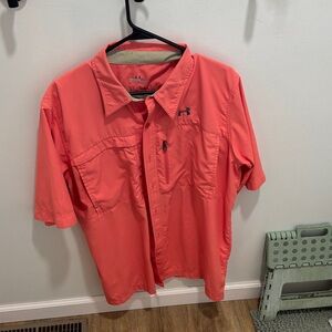 Under Armour Bright Coral Button-Up Shirt